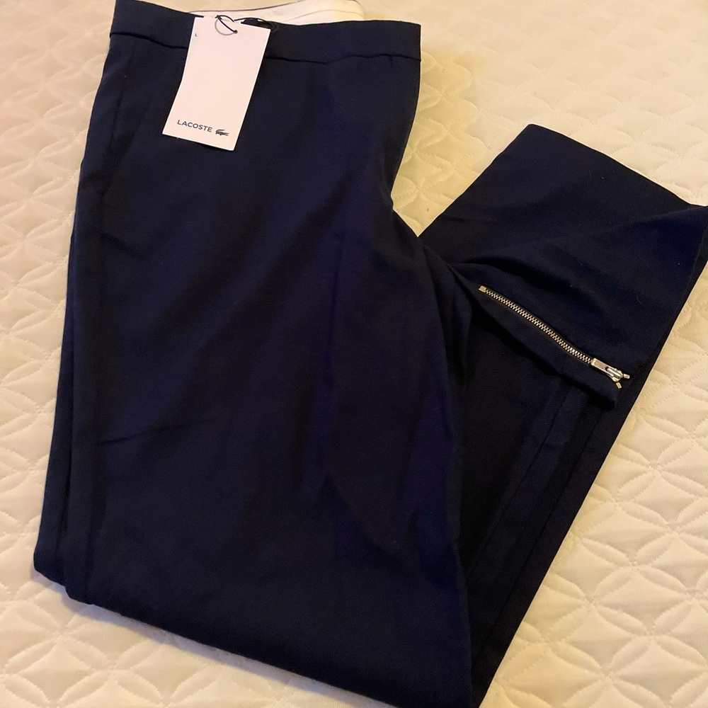 Lacoste straight leg blue slacks